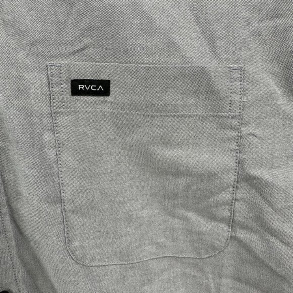 RVCA Long Sleeve Button Down Dress Shirt Casual Slim Fit Mens Size XXL Grey - Picture 3 of 8